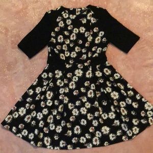 Navy Flowered Vintage Style dress- Zara Women